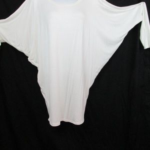white bat blouse 95% rayon sz M